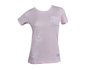 CAMISETA MUJER LOGO TOYOTA (ROSA)